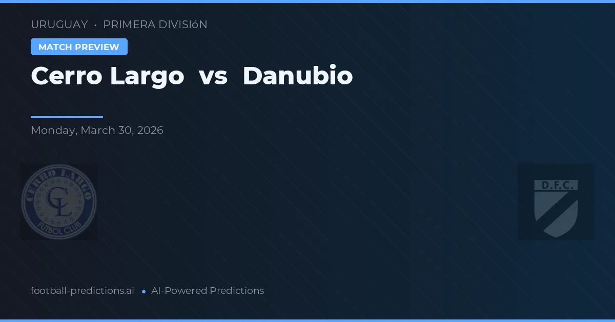 Cerro Largo vs Danubio — pronostic și avancronică meci
