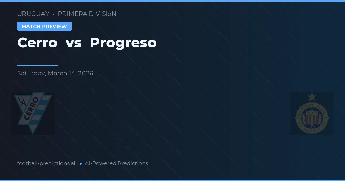 Cerro vs Progreso — pronostic și avancronică meci