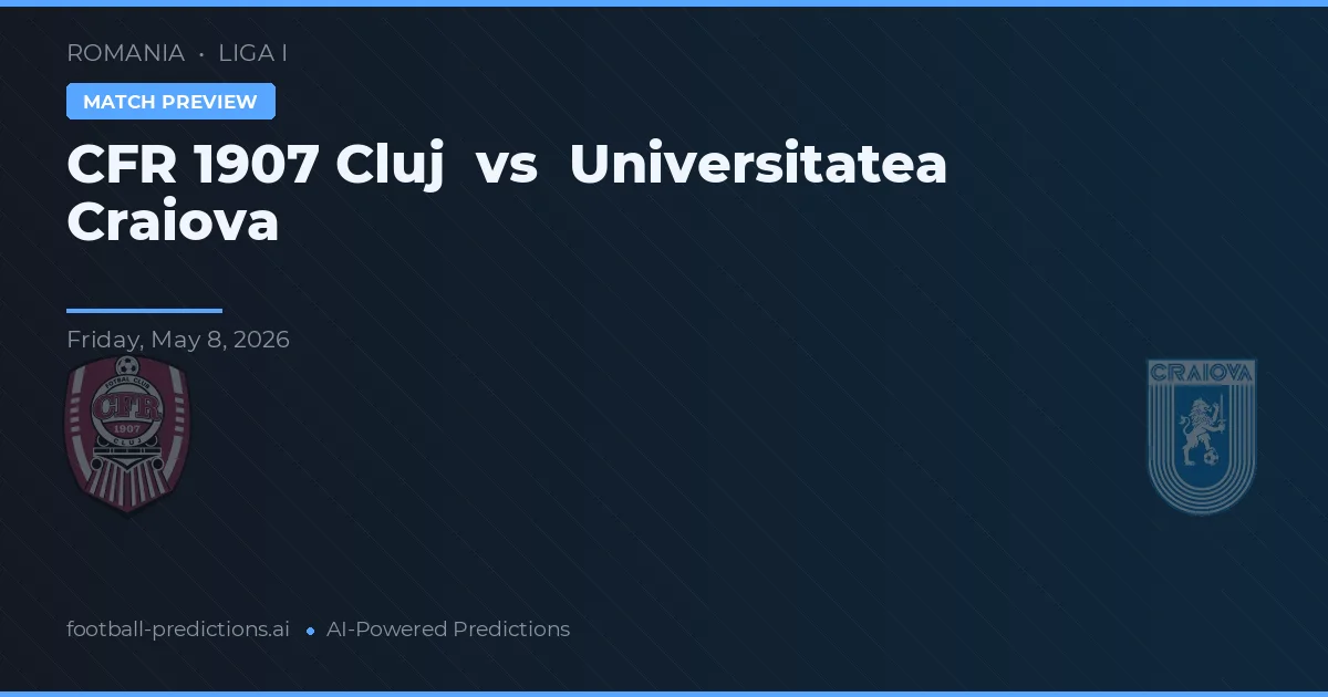 CFR Cluj vs Universitatea Craiova — pronostic și avancronică meci