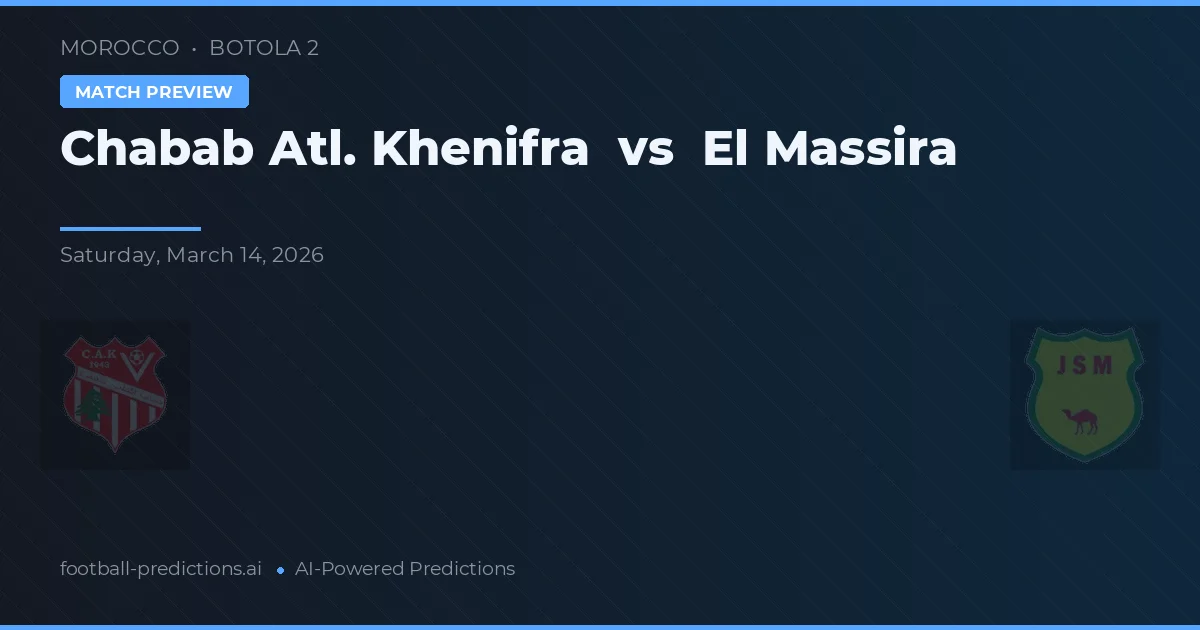 Chabab Atl. Khenifra vs El Massira — pronostic și avancronică meci