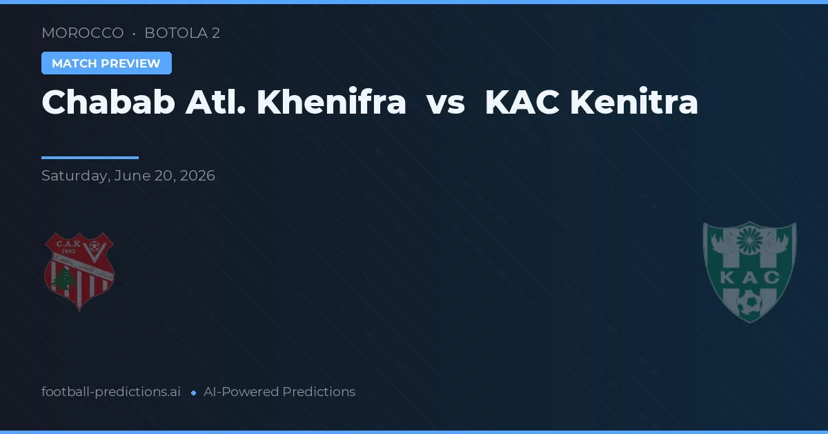 Chabab Atl. Khenifra vs KAC Kenitra — pronostic și avancronică meci