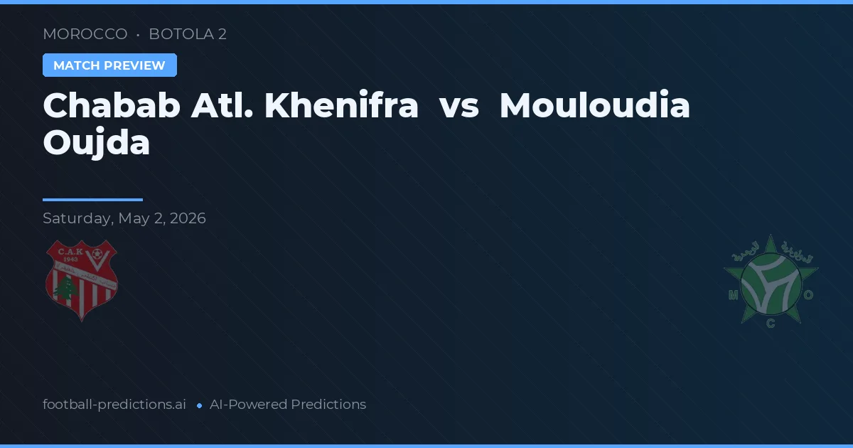 Chabab Atl. Khenifra vs Mouloudia Oujda — pronostic și avancronică meci