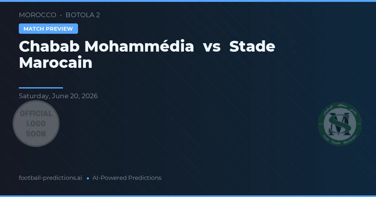 Chabab Mohammédia vs Stade Marocain — pronostic și avancronică meci