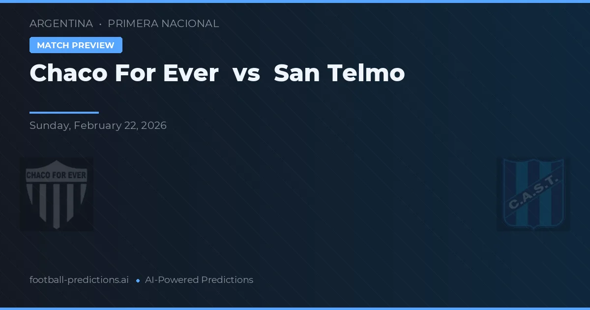 Chaco For Ever vs San Telmo — pronostic și avancronică meci