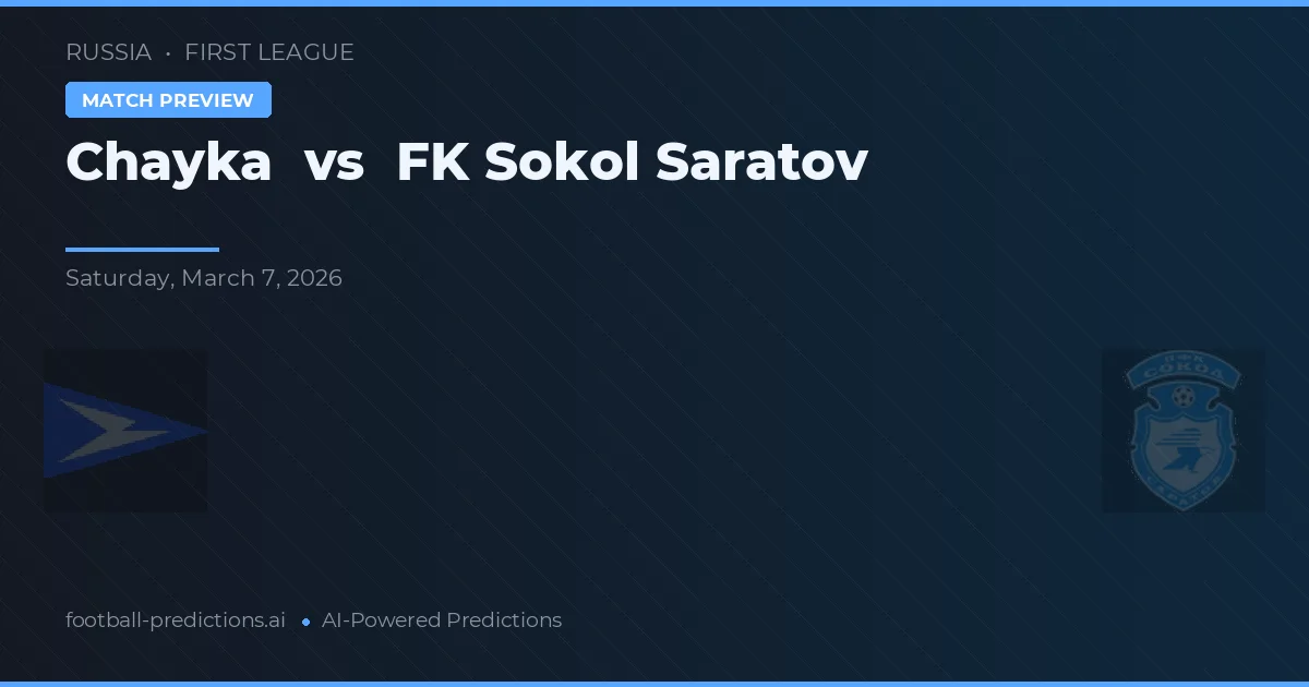 Chayka vs FK Sokol Saratov — pronostic și avancronică meci