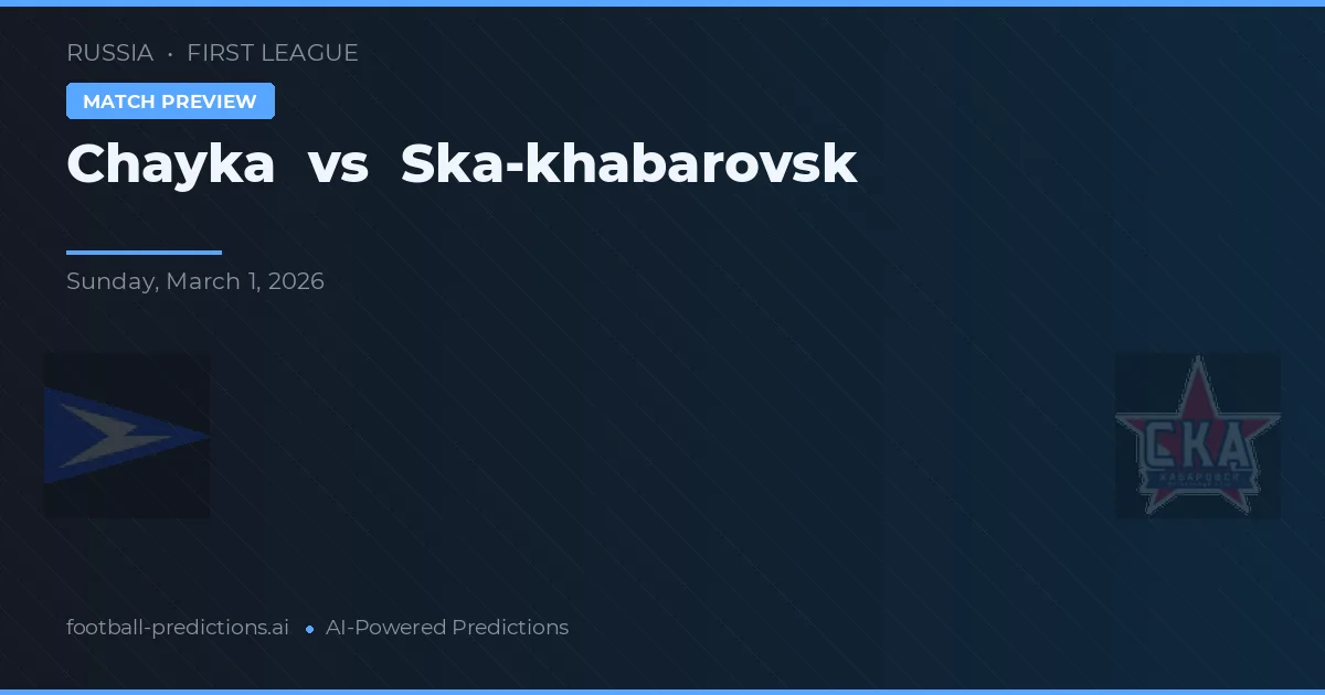 Chayka vs Ska-khabarovsk — pronostic și avancronică meci