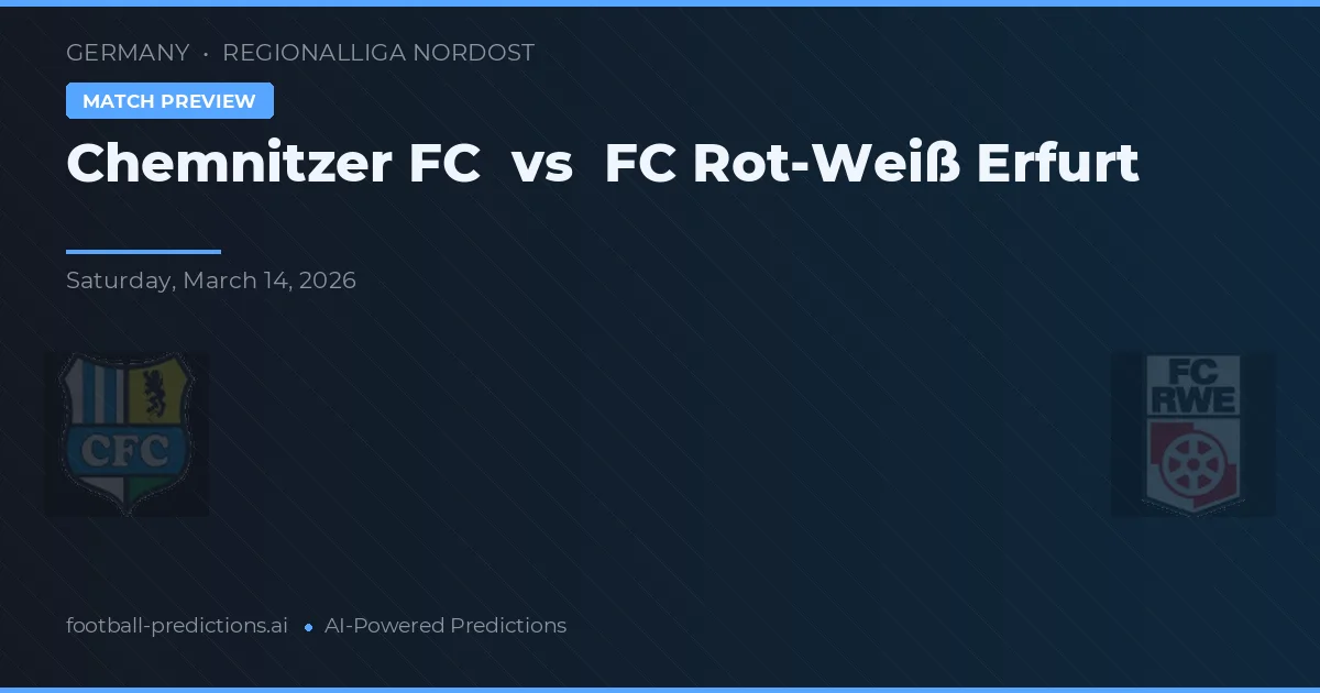 Chemnitzer FC vs FC Rot-Weiß Erfurt — pronostic și avancronică meci
