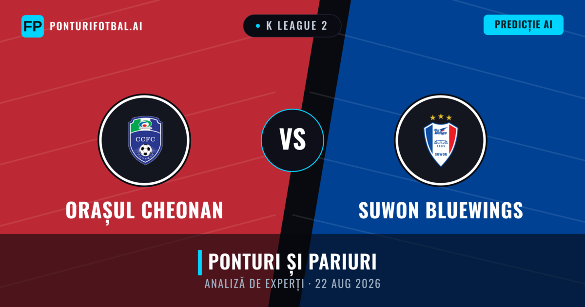 Orașul Cheonan vs Suwon Bluewings — pronostic și avancronică meci