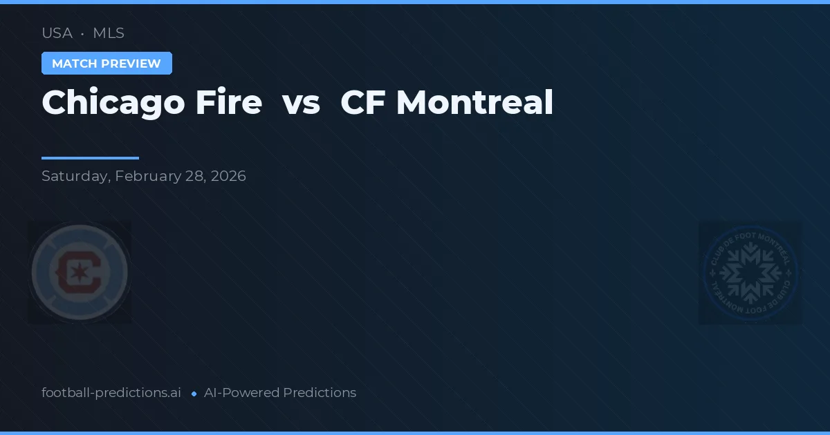 Chicago Fire vs CF Montreal — pronostic și avancronică meci