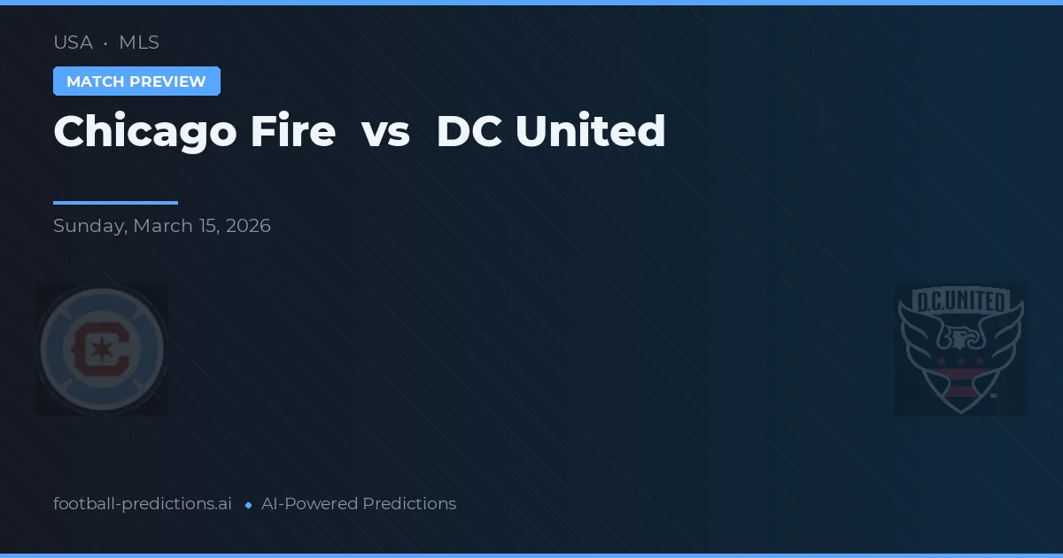 Chicago Fire vs DC United — pronostic și avancronică meci