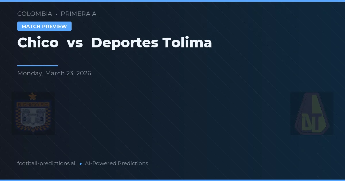 Chico vs Deportes Tolima — pronostic și avancronică meci
