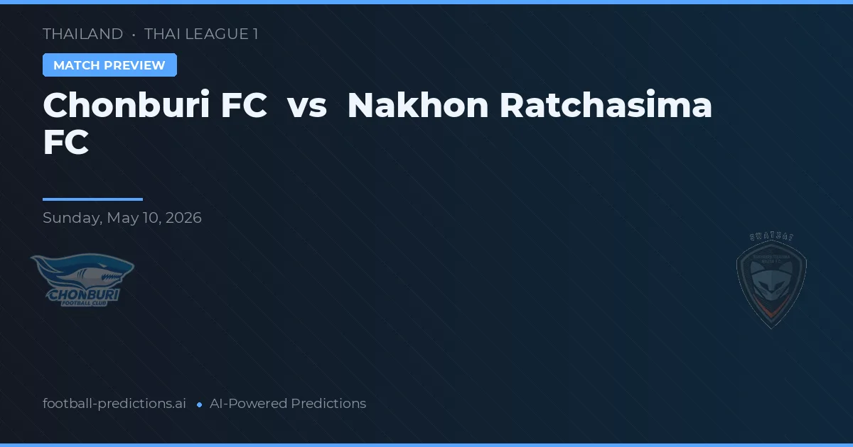 Chonburi FC vs Nakhon Ratchasima FC — pronostic și avancronică meci