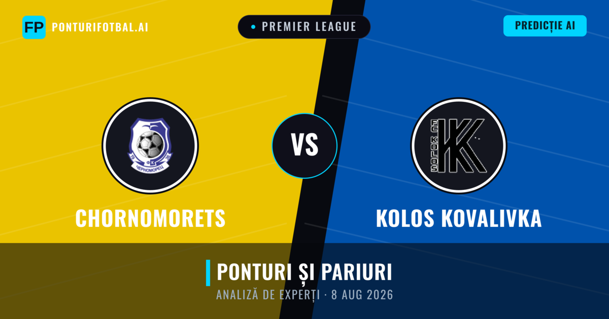 Chornomorets vs Kolos Kovalivka — pronostic și avancronică meci