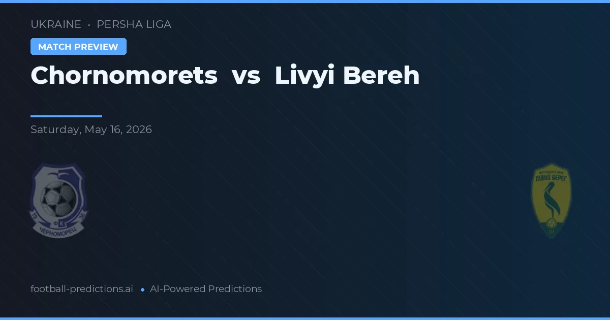 Chornomorets vs Livyi Bereh — pronostic și avancronică meci