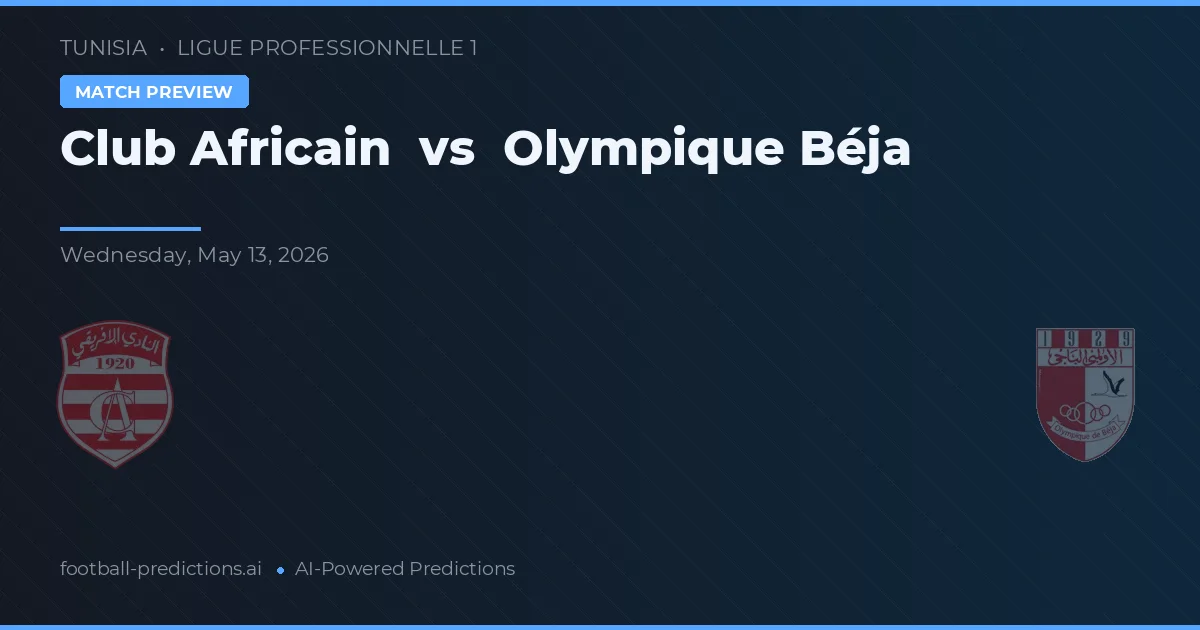 Club Africain vs Olympique Béja — pronostic și avancronică meci