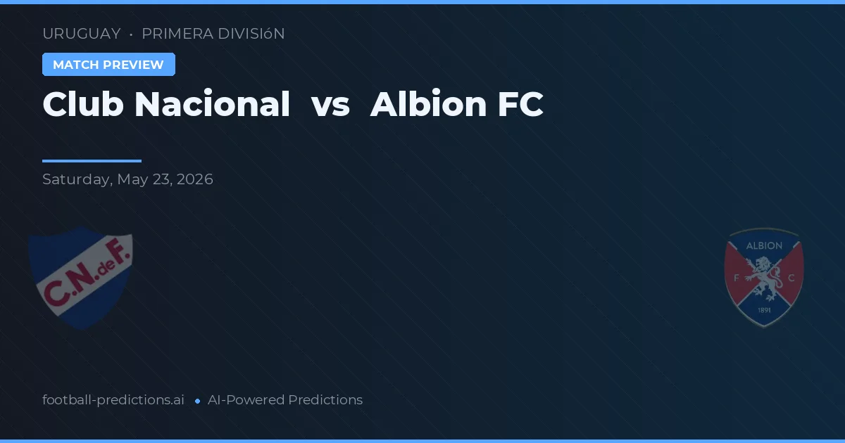 Club Nacional vs Albion FC — pronostic și avancronică meci
