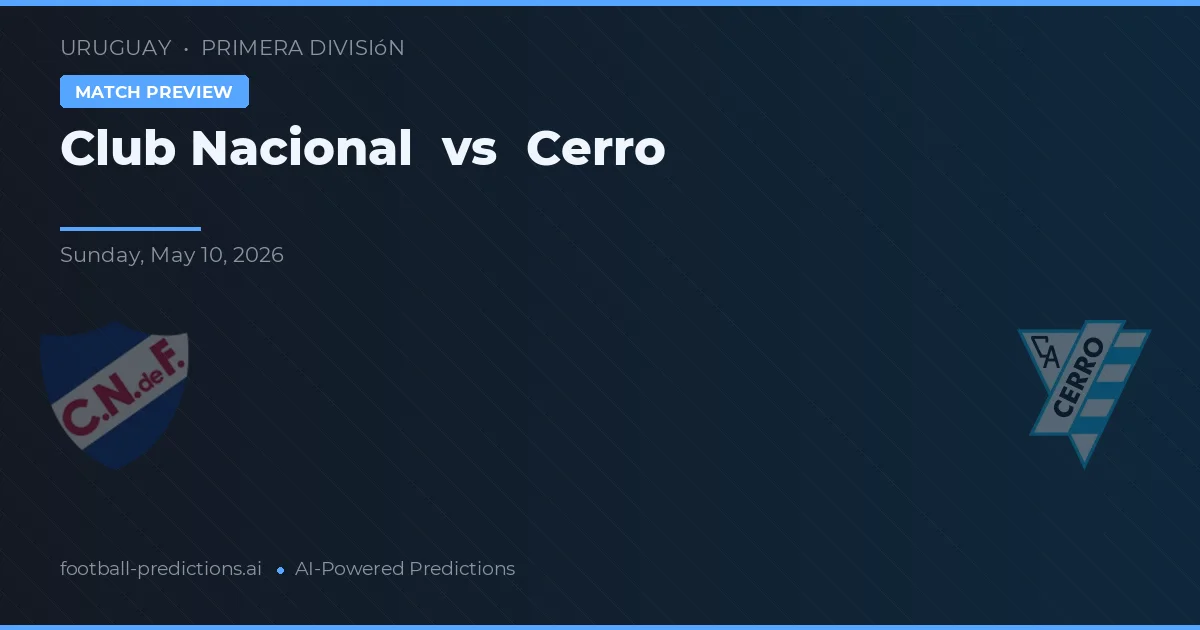 Club Nacional vs Cerro — pronostic și avancronică meci