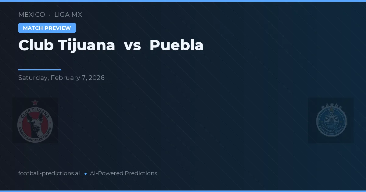 Club Tijuana vs Puebla — pronostic și avancronică meci