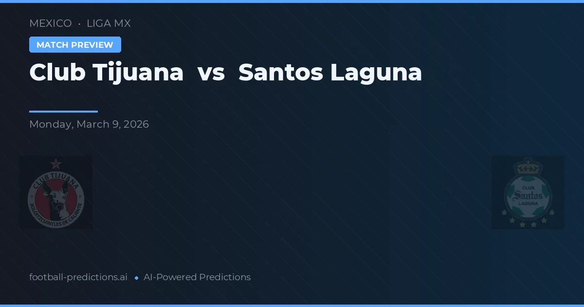 Club Tijuana vs Santos Laguna — pronostic și avancronică meci