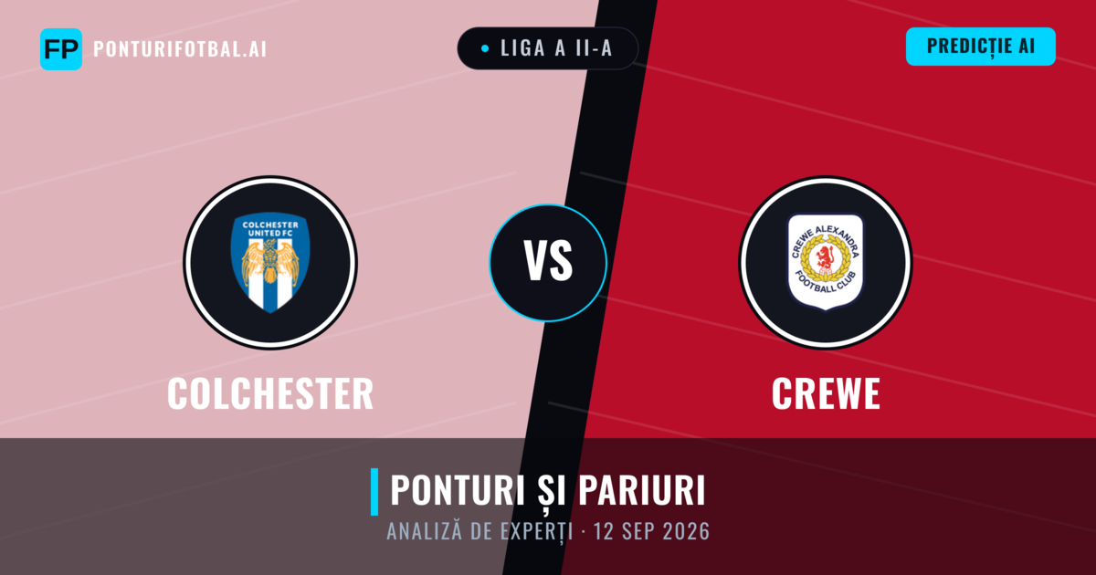 Colchester vs Crewe — pronostic și avancronică meci