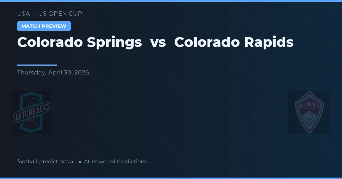 Colorado Springs vs Colorado Rapids — pronostic și avancronică meci