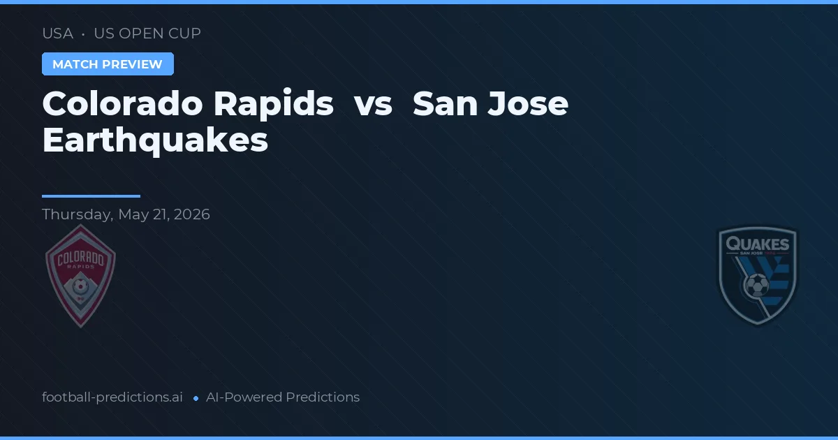 Colorado Rapids vs San Jose Earthquakes — pronostic și avancronică meci