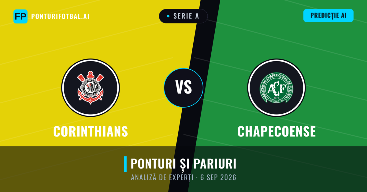 Corinthians vs Chapecoense — pronostic și avancronică meci