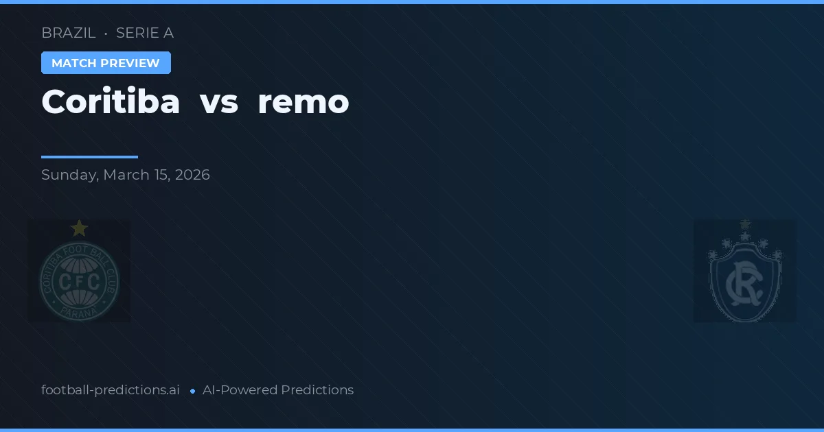 Coritiba vs Remo — pronostic și avancronică meci