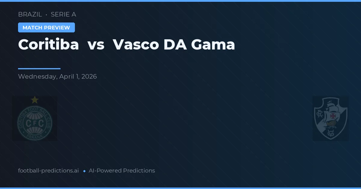 Coritiba vs Vasco da Gama — pronostic și avancronică meci