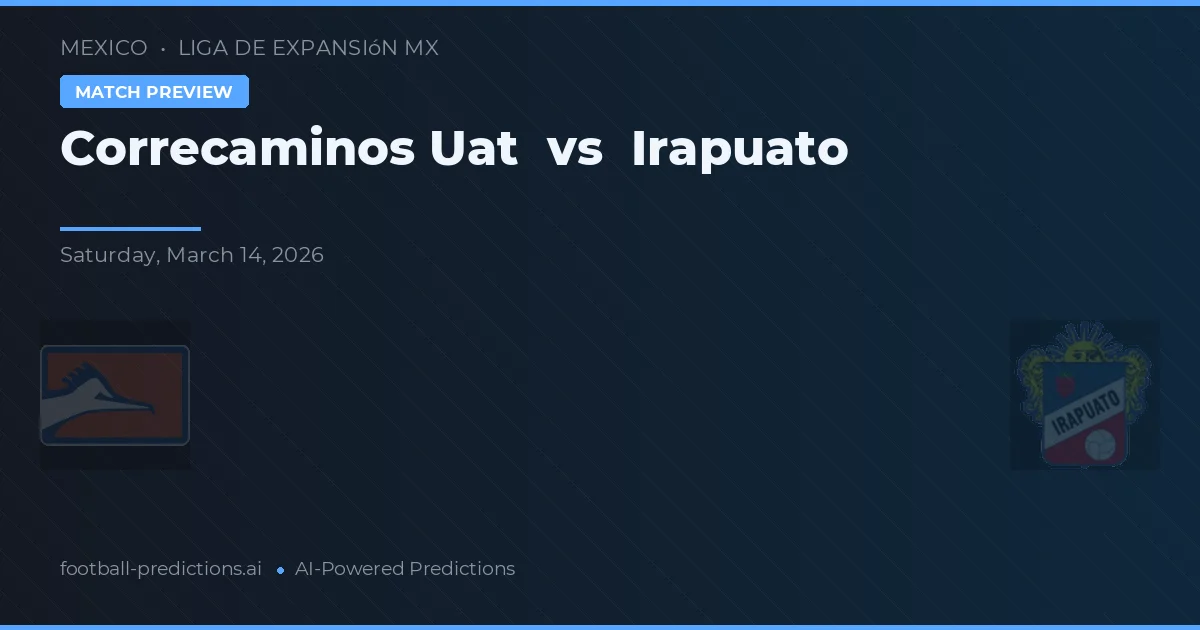 Correcaminos UAT vs Irapuato — pronostic și avancronică meci
