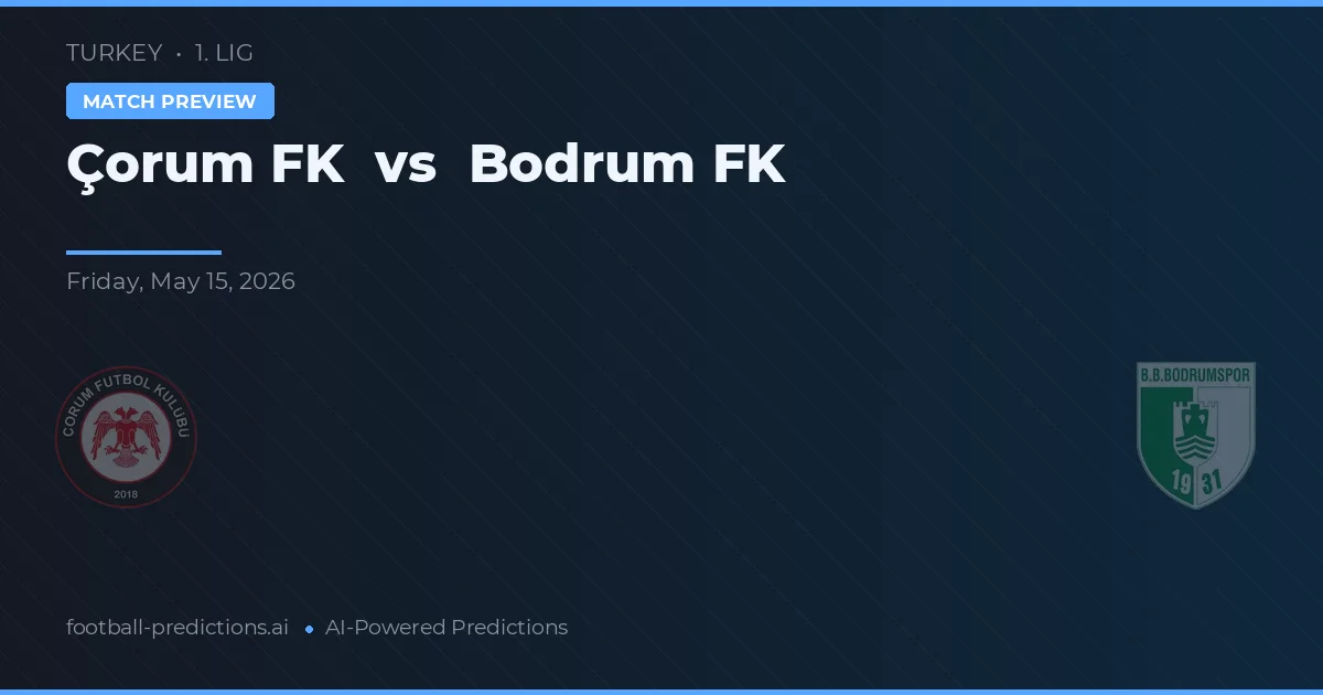 Çorum FK vs Bodrumspor — pronostic și avancronică meci