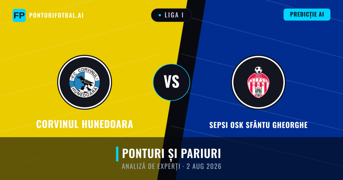 Corvinul Hunedoara vs Sepsi OSK Sfântu Gheorghe — pronostic și avancronică meci
