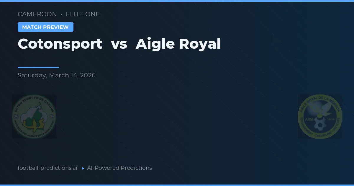 Cotonsport vs Aigle Royal — pronostic și avancronică meci