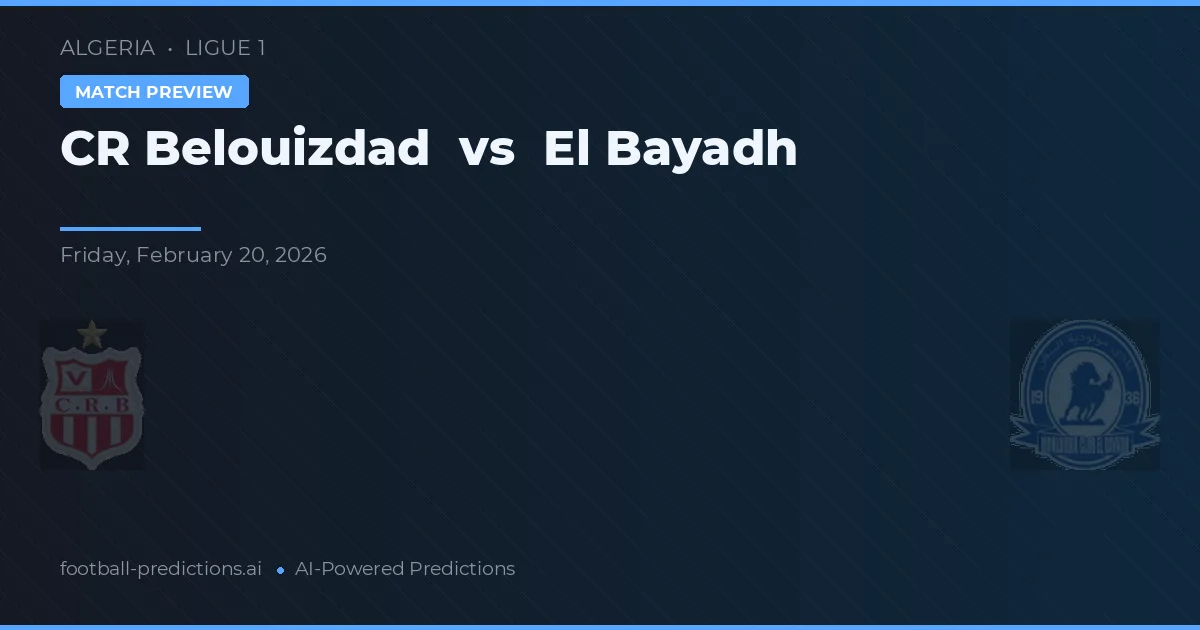 CR Belouizdad vs El Bayadh — pronostic și avancronică meci