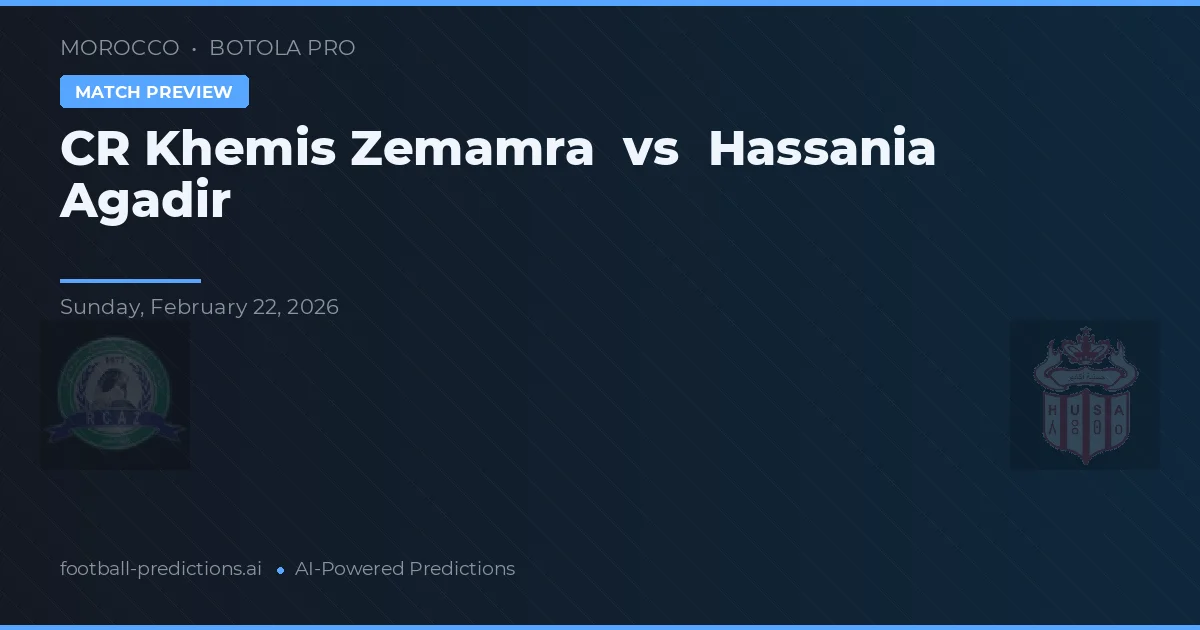 CR Khemis Zemamra vs Hassania Agadir — pronostic și avancronică meci