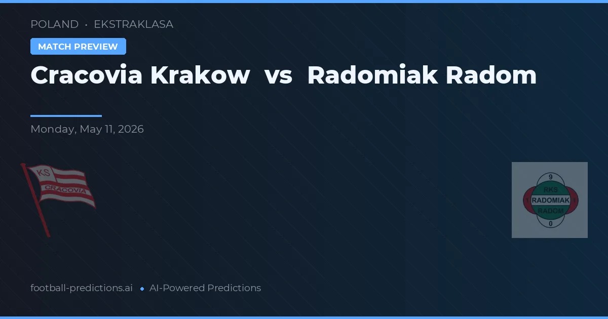 Cracovia Cracovia vs Radomiak Radom — pronostic și avancronică meci