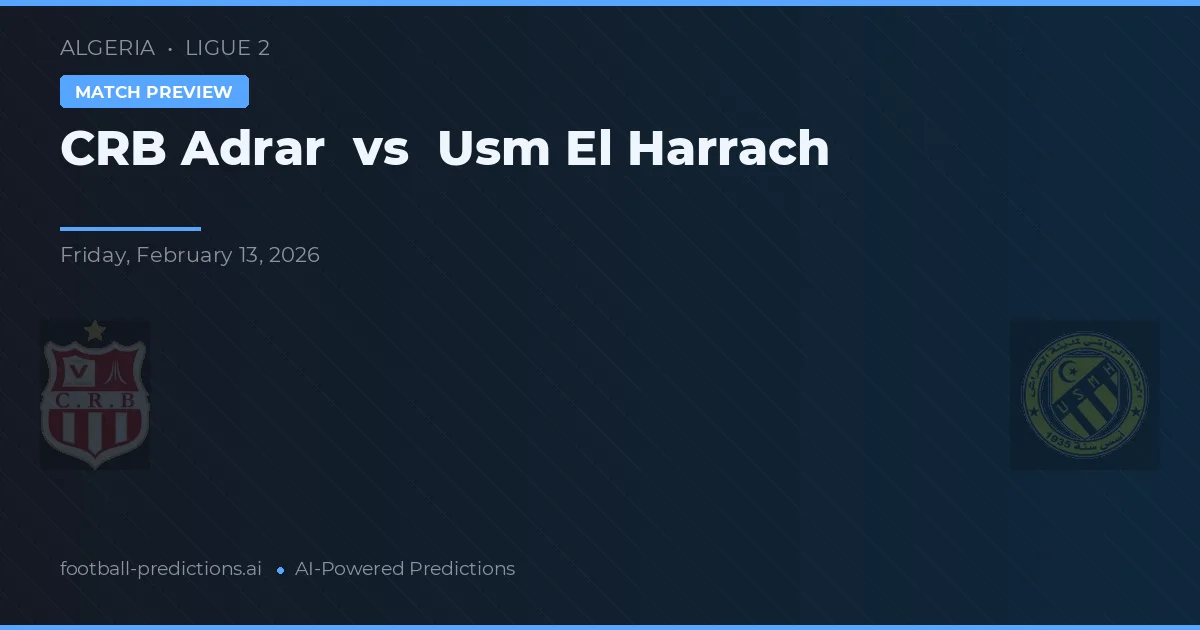 CRB Adrar vs USM El Harrach — pronostic și avancronică meci