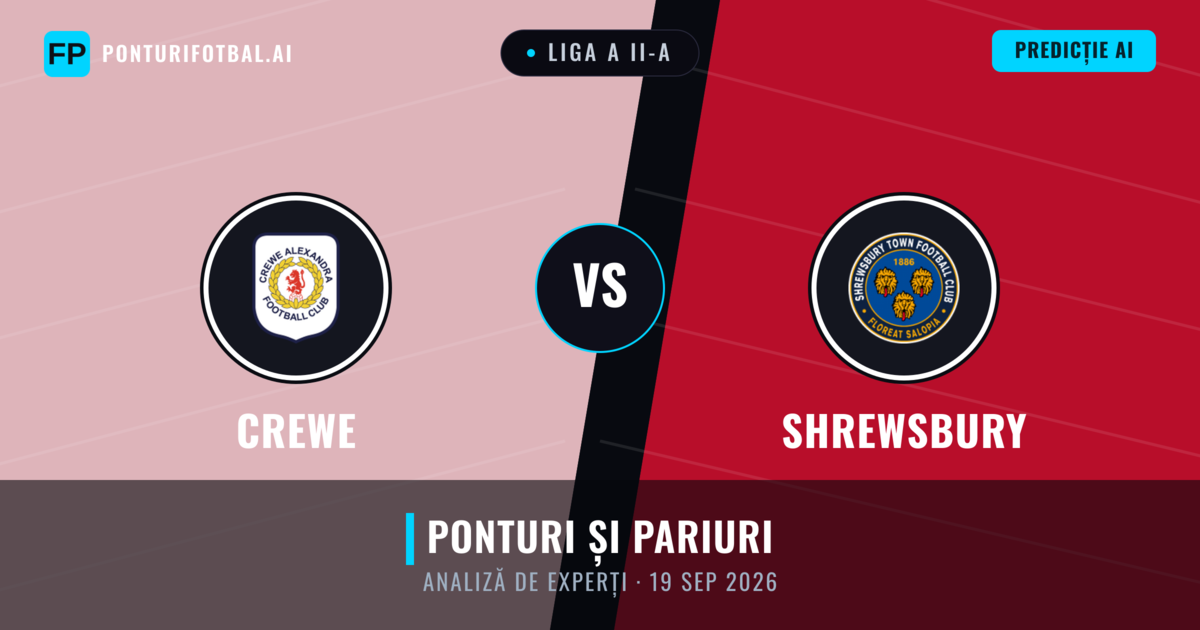 Crewe vs Shrewsbury — pronostic și avancronică meci