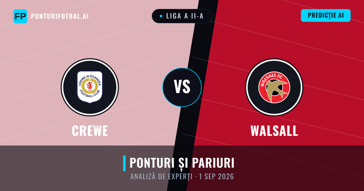 Crewe vs Walsall — pronostic și avancronică meci