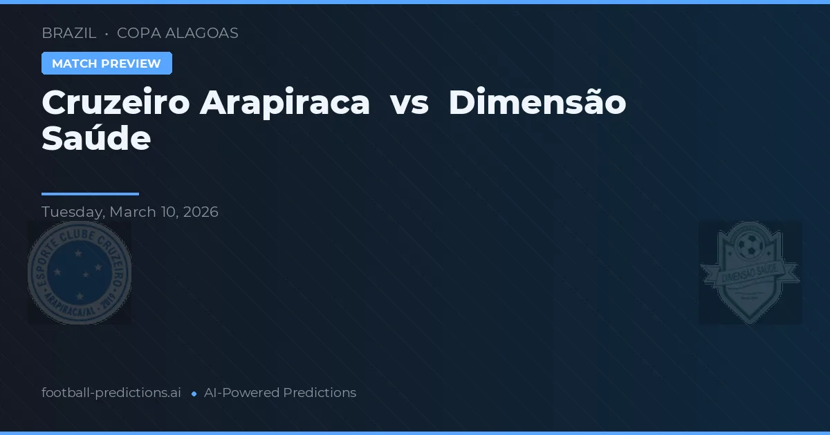 Cruzeiro Arapiraca vs Dimensiune Sănătate — pronostic și avancronică meci