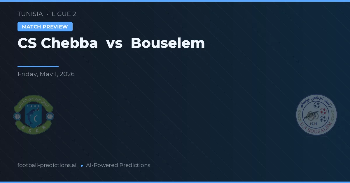 CS Chebba vs Bouselem — pronostic și avancronică meci