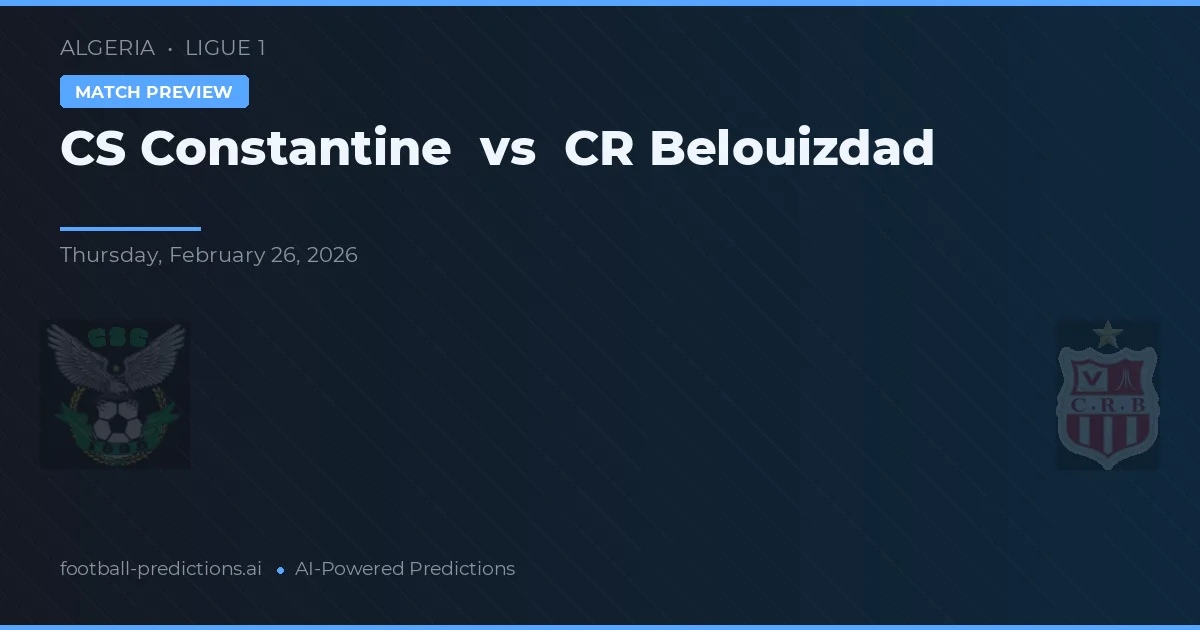 CS Constantine vs CR Belouizdad — pronostic și avancronică meci