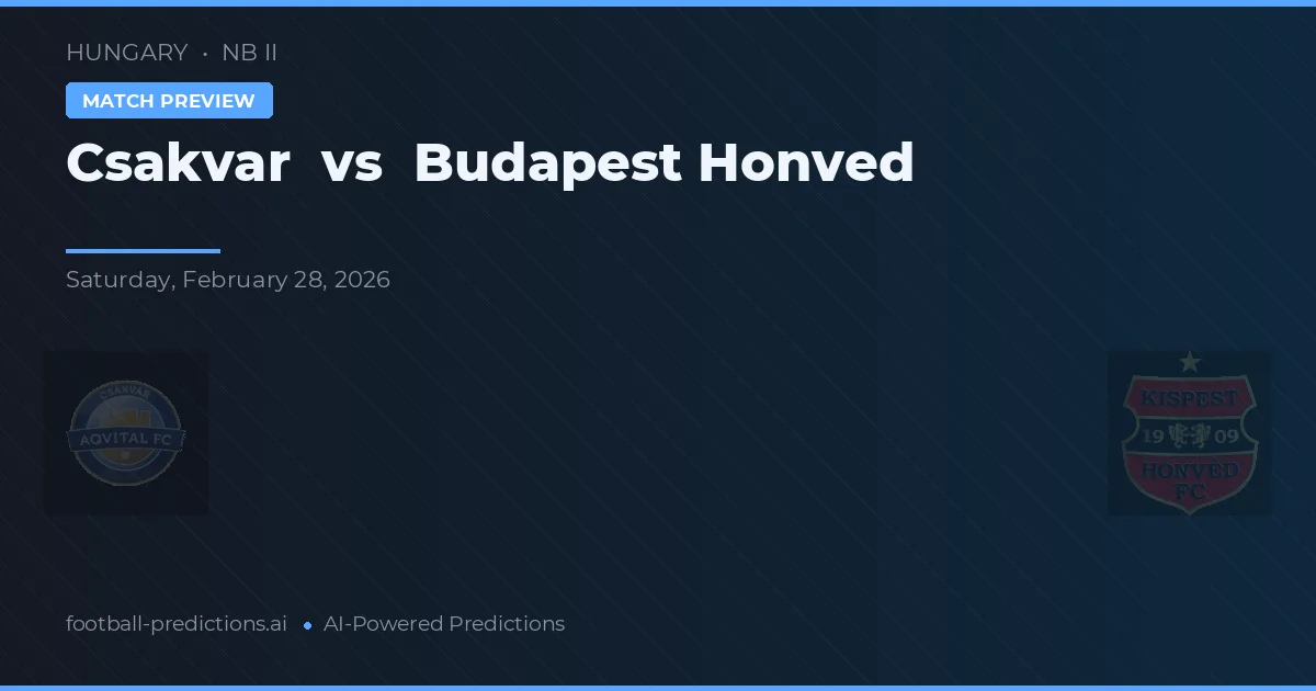 Csákvár vs Budapesta Honvéd — pronostic și avancronică meci