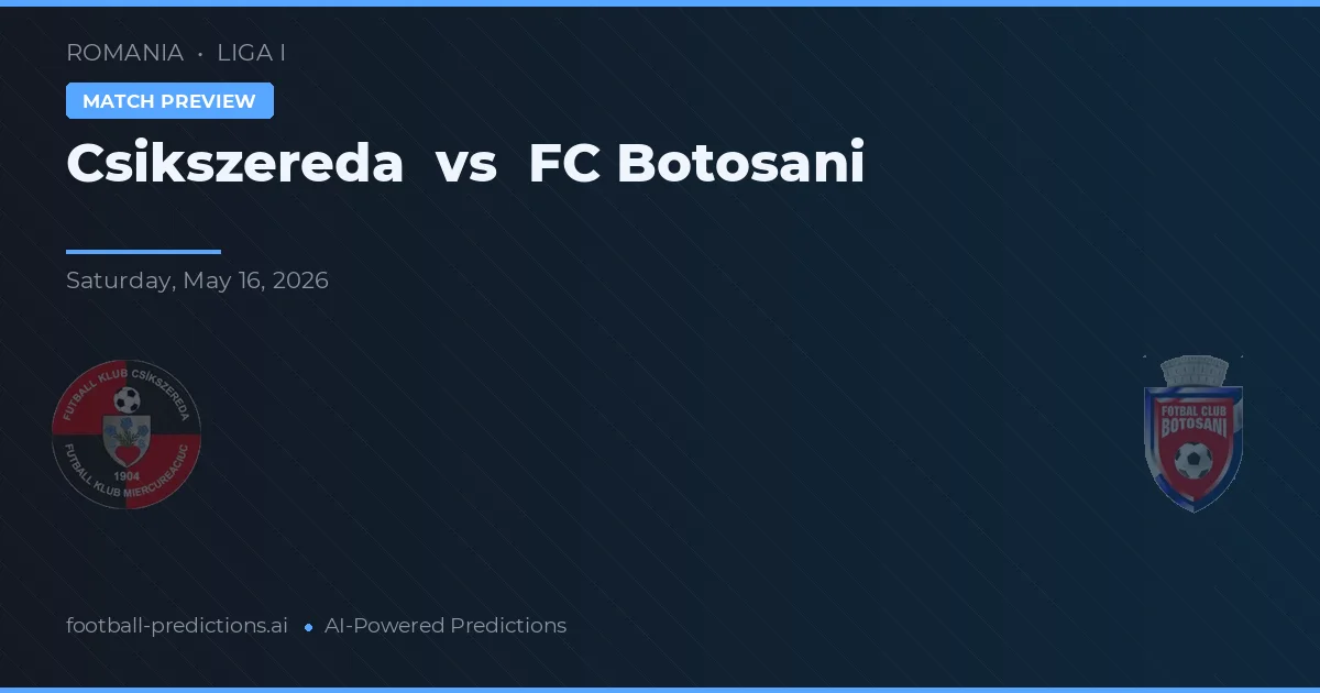 CS Csikszereda vs FC Botoșani — pronostic și avancronică meci