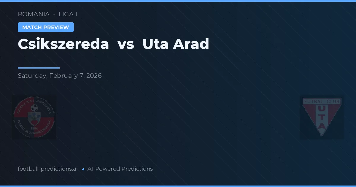 CS Csikszereda vs UTA Arad — pronostic și avancronică meci