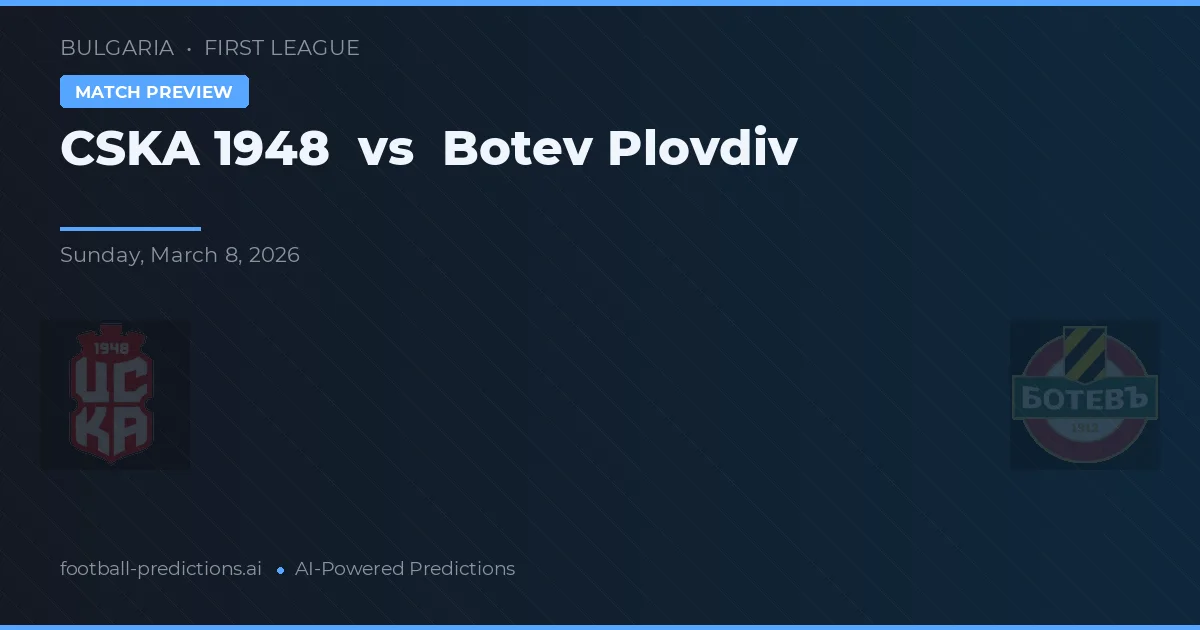 CSKA 1948 vs Botev Plovdiv — pronostic și avancronică meci
