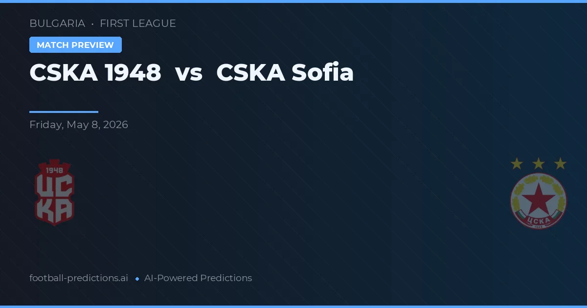 CSKA 1948 vs CSKA Sofia — pronostic și avancronică meci