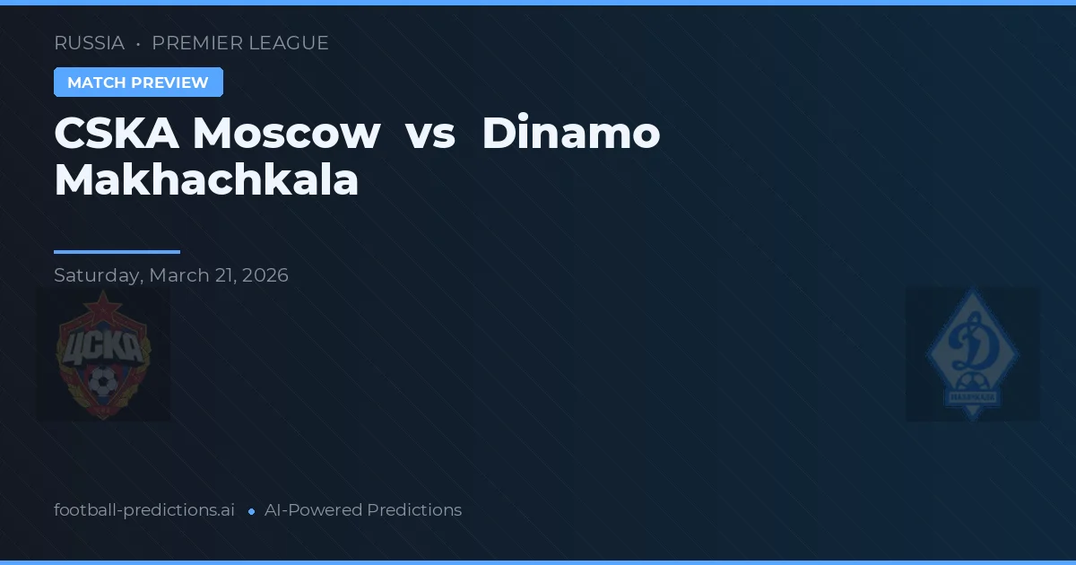 ŢSKA Moscova vs Dinamo Makhachkala — pronostic și avancronică meci
