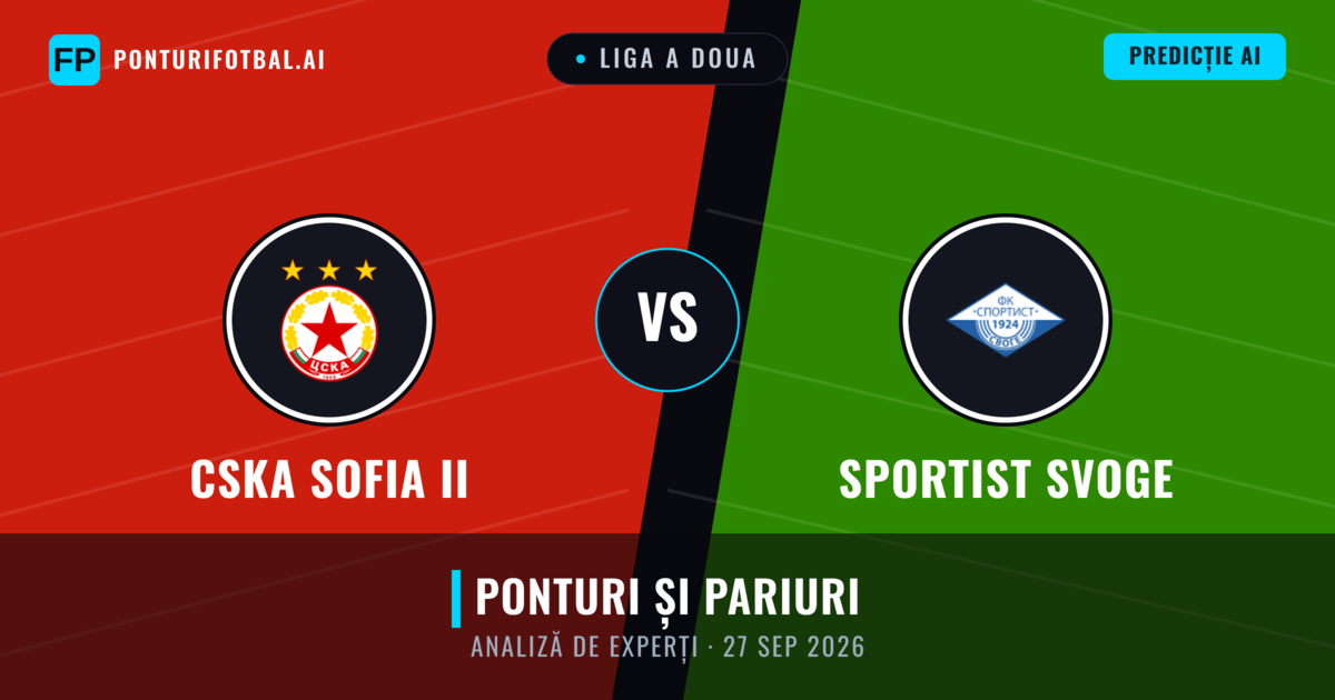 CSKA Sofia II vs Sportist Svoge — pronostic și avancronică meci