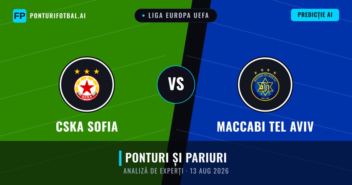 CSKA Sofia vs Maccabi Tel Aviv — pronostic și avancronică meci